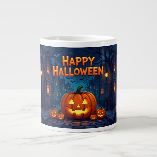 Café Grande Caneca de Halloween 'Trick or Treat' (Frente)