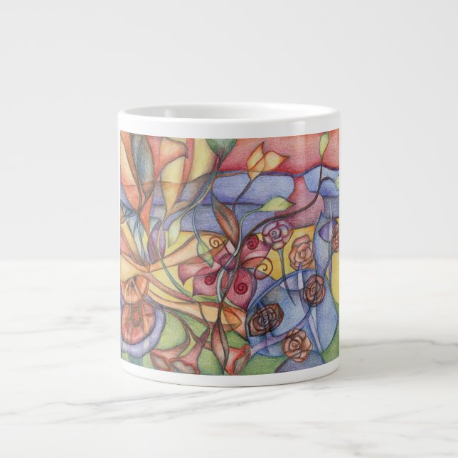 Café Grande caneca de jardim (Frente)