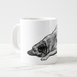 Café Grande Caneca de Manhã Tranquila com Pontos de Mangá e Ca