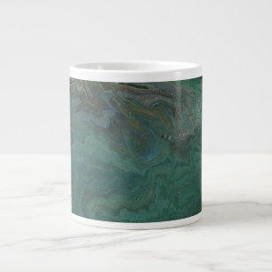 Café Grande Caneca de Mármore Verde Abstrato Jade 1