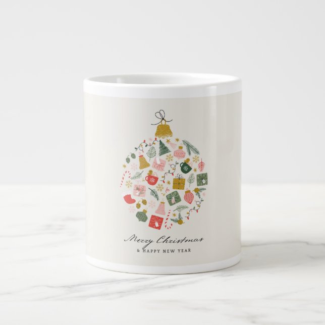 Café Grande Caneca de Natal aconchegante (Frente)