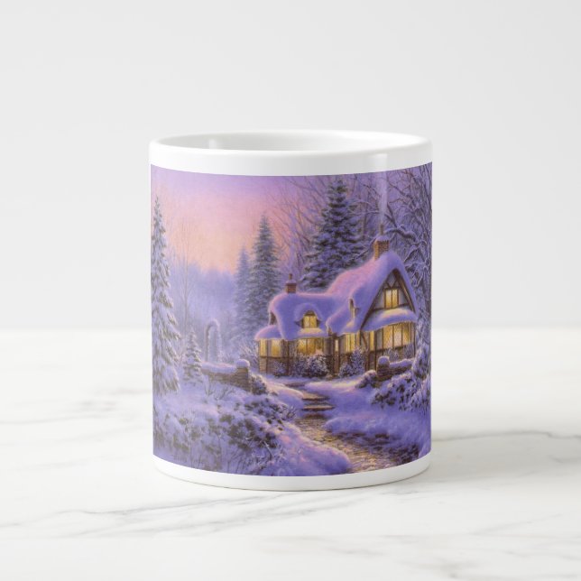 Café Grande Caneca de Natal azul (Frente)
