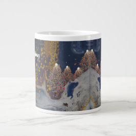 Café Grande Caneca de Natal com Árvores Estreitas