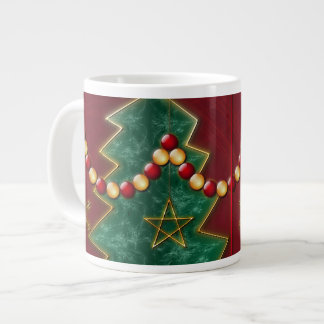 Café Grande Caneca de Natal da Celebração Fractal
