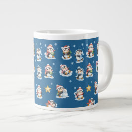 Café Grande Caneca de Natal de Pinguim Fofa
