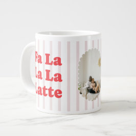 Café Grande Caneca de Natal Fa La La Latte Foto Retro Personal