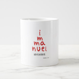 Café Grande Caneca de Natal Immanuel Deus Está Conosco