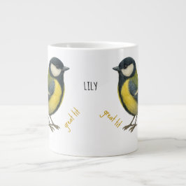 Café Grande Caneca de Pássaro Personalizada com Chapim