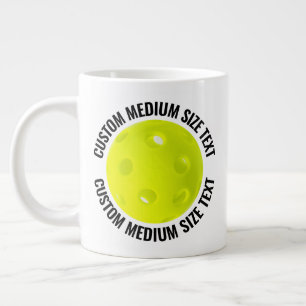 Café Grande Caneca de Pickleball Gigante com Texto Personaliza