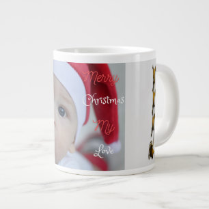 Café Grande Caneca de Presente de Foto de Amor de Natal do Beb