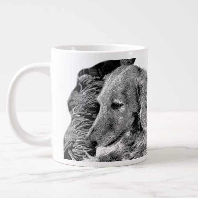 Café Grande Caneca de retrato de cão holandês (Esquerda)