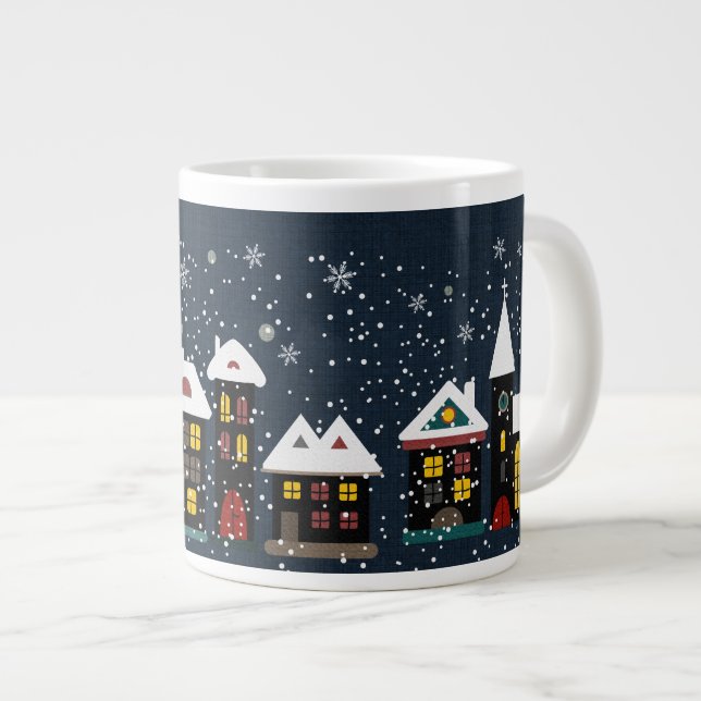 Café Grande Caneca de sopa jumbo em cena de inverno (Frente Esquerda)
