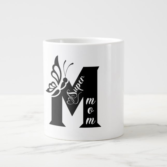 Café Grande Caneca de super mãe | presentes do dia das mães |  (Frente)