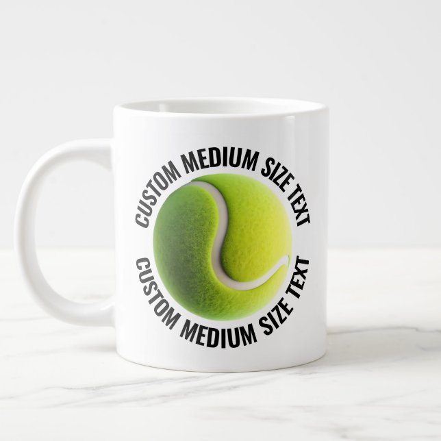 Café Grande Caneca de Tênis Gigante com Texto Personalizado de (Esquerda)