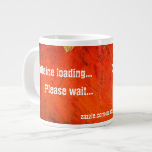 Café Grande Caneca de Terracota Carregando Cafeína