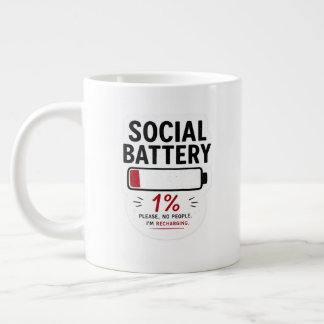Café Grande Caneca Especial Bateria Social Baixa | Humor de In
