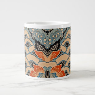 Café Grande Caneca Especial de Batik da Onda Azul da Cultura