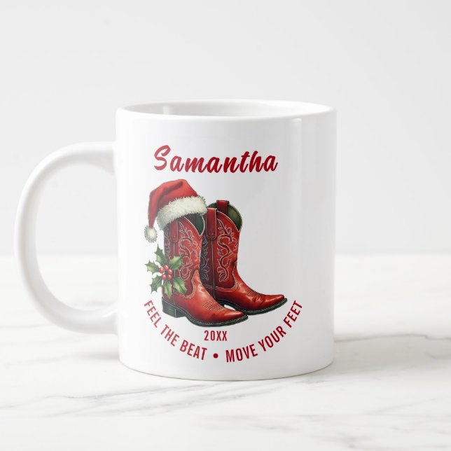 Café Grande Caneca Especial de Botas de Cowboy Rustic Line Dan (Esquerda)
