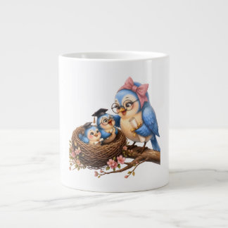 Café Grande Caneca Especial de Graduação de Pássaro Fofa