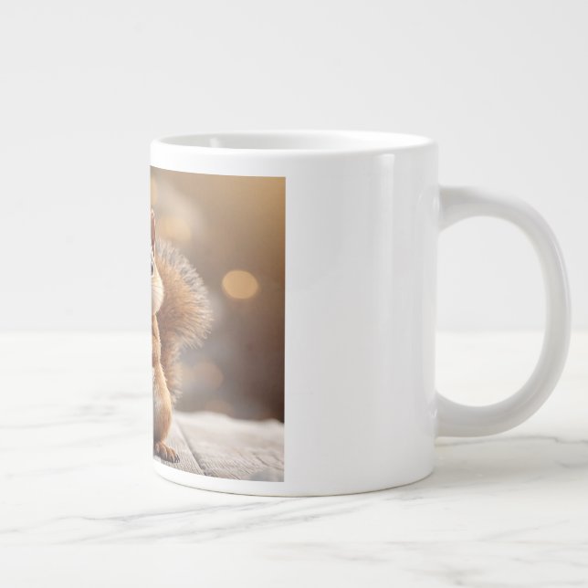Café Grande Caneca Especial Esquilo de Natal Fofo (Direita)