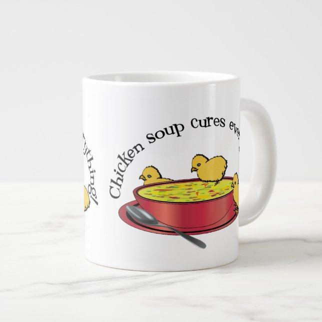 Café Grande Caneca Especial O Caldo de Galinha Cura Tudo (Frente Esquerda)