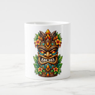 Café Grande Caneca Especial Tiki Coroa de Palma Dourada