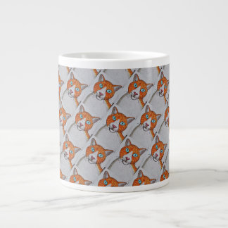 Café Grande Caneca Especializada de Gato Laranja e Branco