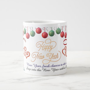 Café Grande Caneca Feliz Ano Novo – Design de Celebração Premi