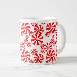 Café Grande Caneca Gigante com Padrão de Doce de Hortelã-Pimen