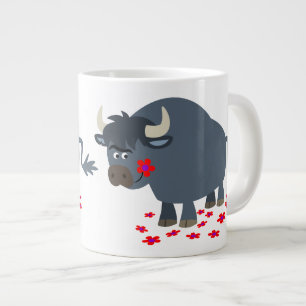 Café Grande Caneca Gigante Touro de Desenho Animado Fofo e Flo