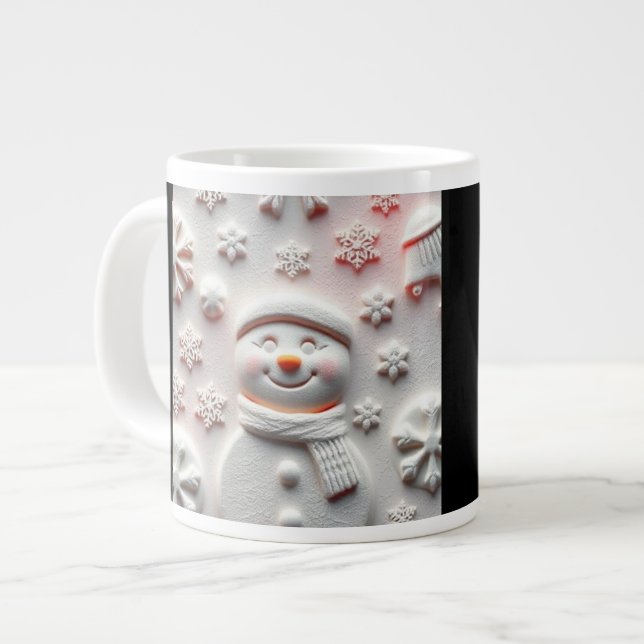 Café Grande Caneca Homem de Neve  (Frente Esquerda)
