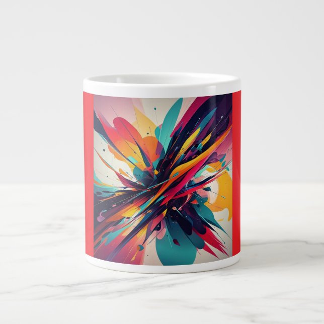 Café Grande Caneca Jumbo, 20oz (Explosão de Cores-2) (Frente)