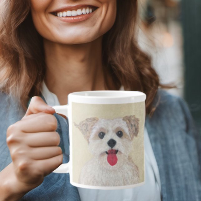Café Grande Caneca Jumbo Amor de Morkie (Criador carregado)