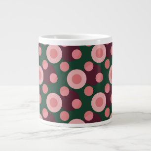 Café Grande Caneca Jumbo com Padrão de Bolinhas Ousado e Retrô
