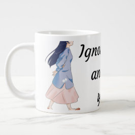 Café Grande Caneca Jumbo de Anime Motivacional 'Ignore o Mundo