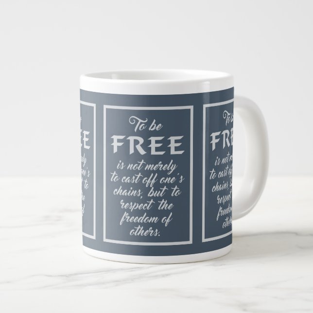 Café Grande Caneca jumbo de Cotação de Liberdade (Frente Esquerda)