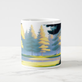 Café Grande Caneca Jumbo de Paisagem 'Refúgio Florestal Pacífi