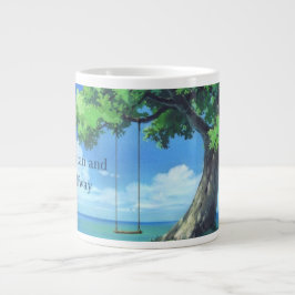 Café Grande Caneca Jumbo de Paisagem 'Sereno Balanço Costeiro'