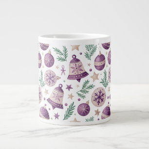 Café Grande Caneca Jumbo – Design de Sino Roxo Festivo