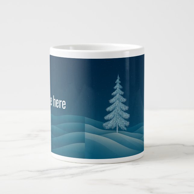 Café Grande Caneca Mágica de inverno - Design de árvore de nev (Frente)