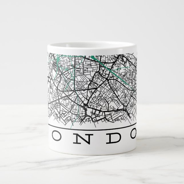 Café Grande Caneca Mapa de Londres (Frente)