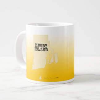 Café Grande Caneca - Mapa do Estado de Rhode Island com Cidade