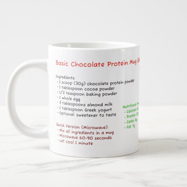 Café Grande Caneca Micro-Onda (Receita de Bolo de Proteína de  (Esquerda)