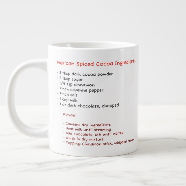 Café Grande Caneca no Micro-ondas (Receita de Cacau Mexicano T (Esquerda)