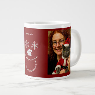 Café Grande Caneca Personalizada de Natal para Gatos, Foto Esp