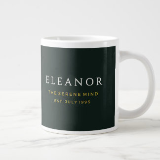 Café Grande Caneca Personalizada Flor de Nascimento Ouro - Jul