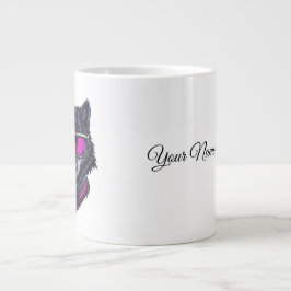 Café Grande Caneca Personalizável de Nome com Arte Neon de Lob