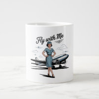 Caneca temática com comissária de bordo escandinav