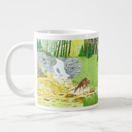 Café Grande Caneca Temática de Corça e Filhote