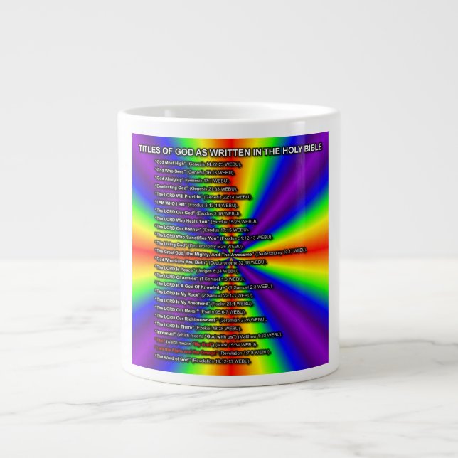 Café Grande Caneca Títulos de Deus (Frente)